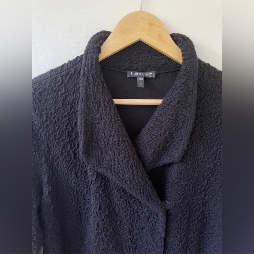 Eileen Fisher Cotton Double Breasted Long Jacket Sherpa like Coat | S - Picture 3 of 7